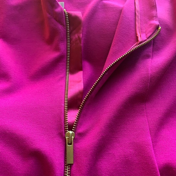 NWOT BANANA REPUBLIC DARLING DRESS. V-BACK W/GOLD ZIPPER. FUSHIA COLOR-STUNNING - Picture 8 of 10